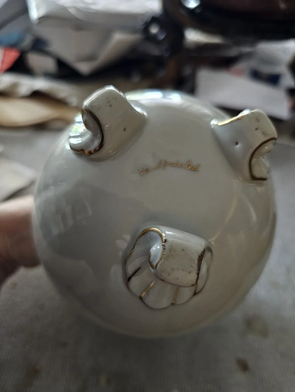 Antique VICTORIAN Nippon Footed Cabinet Porcelain Ewer